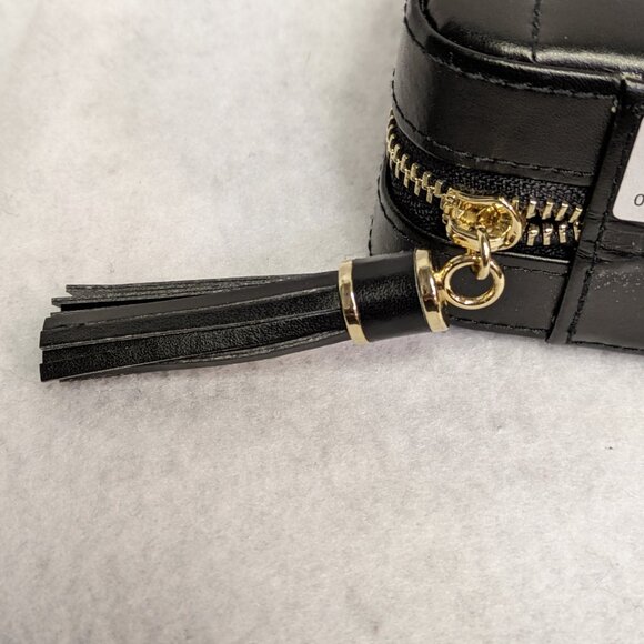 Black Leather Wolf Caroline Zip Jewelry Box - Picture 6 of 6